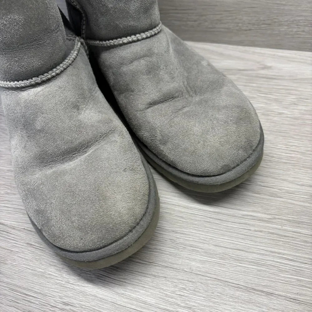 UGG Australia Women's Size 7 Shearling Boots Suede Classic Tall 5815 Gray - Picture 6 of 11